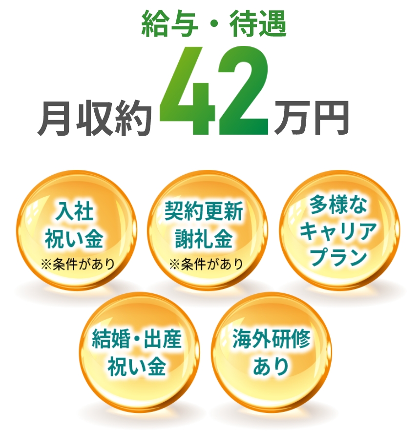 給与・待遇 月収約42月収約